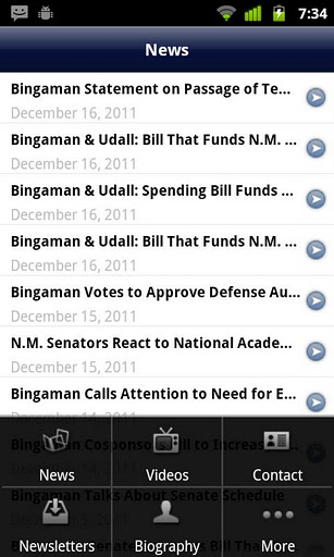 Jeff Bingaman - Mobile App - News